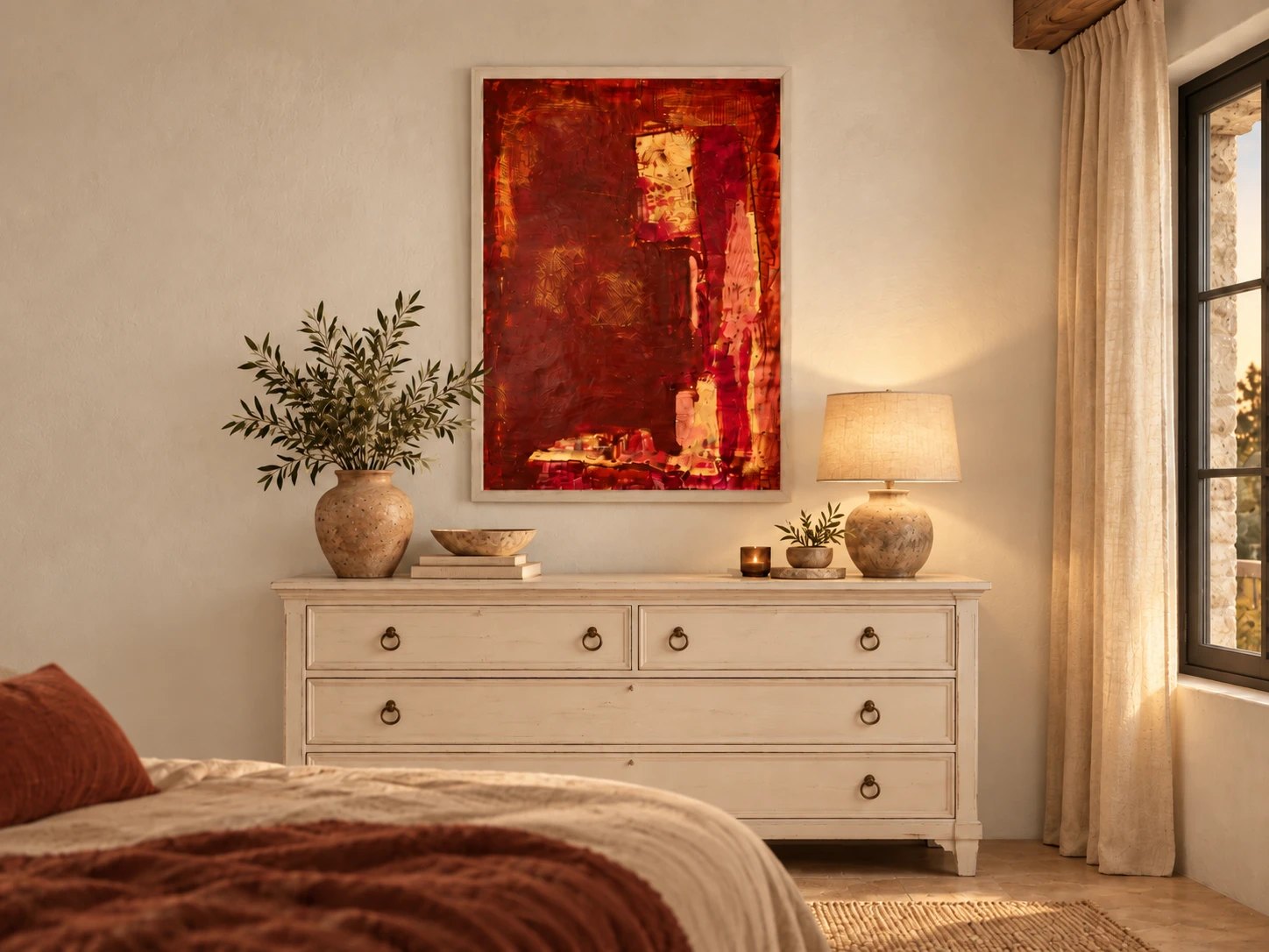Incandescencia en un dormitorio (ambiente simulado)