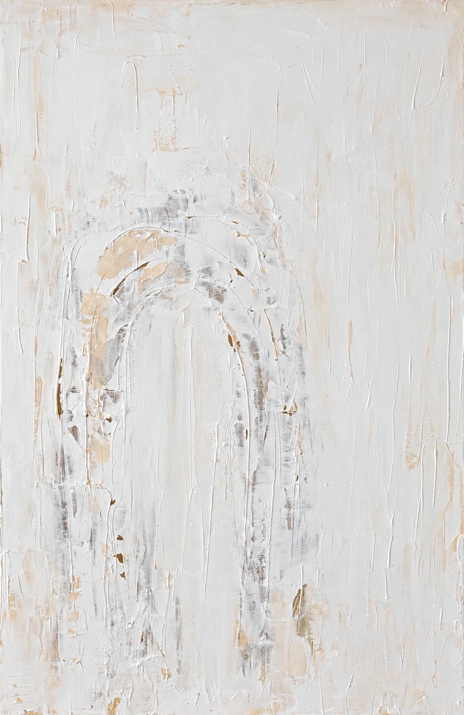 Umbral, de Ana López Berridy: un arco claro de empaste blanco sobre el lienzo